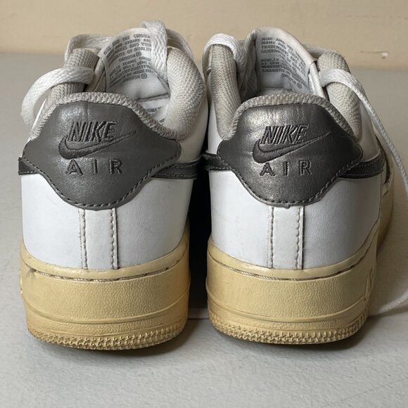 Nike Air Force 1 White Chrome Cream Sneakers Size 6 Youth EU 38.5 - Picture 8 of 16